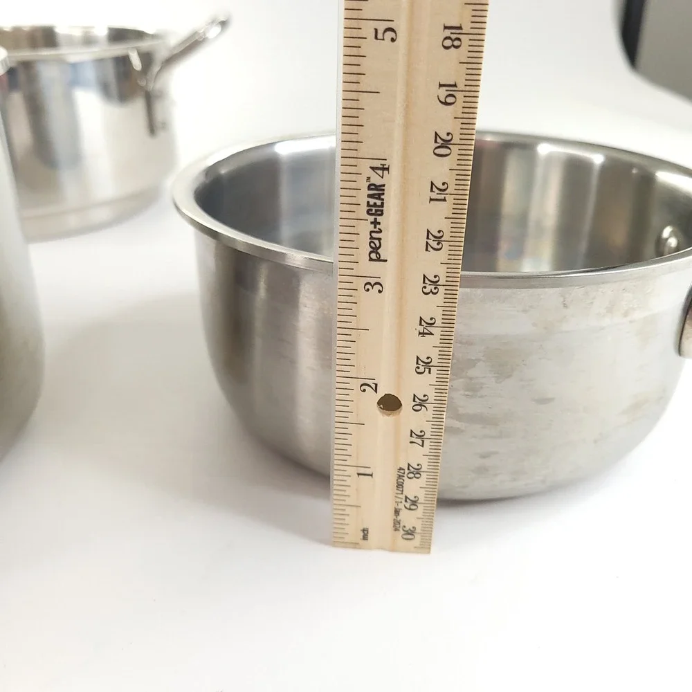 Cuisinart Multiclad Pro 1.5qt and 3 qt Saucepans with Lids and Steamer Insert